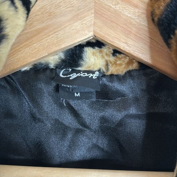 Cejon ladies leopard print faux fur zip up vest size medium - Picture 6 of 10